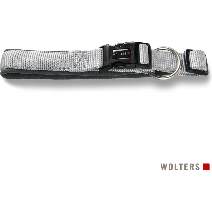 Wolters Professional Comfort Halsband extra-breit, Gr. 10, 60-70 cm x 4,5 cm, silber grau, mit polsterndem Neopren und strapazierfähigem Stoff