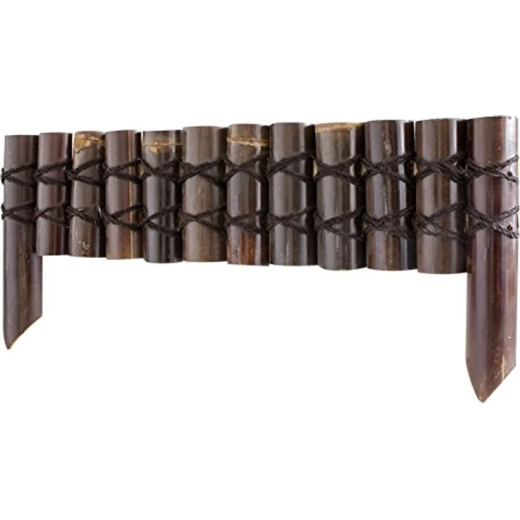 Windhager Beeteinfassung Bambus, Steckzaun, Rasenkante, Beetumrandung, Palisade, 90 x 20cm (35 cm inkl. Befestigungsfüße), 06899 – Bild 1