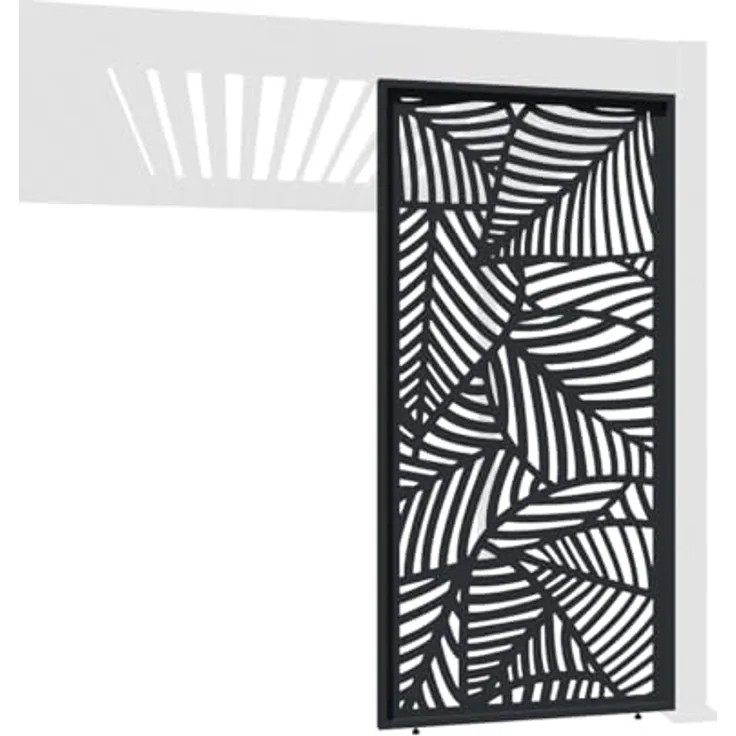 Weide Dekorative Wand für Pergola aus Aluminium, 93 cm, Graphitgrau, Sichtschutz mit optimaler Luftzirkulation