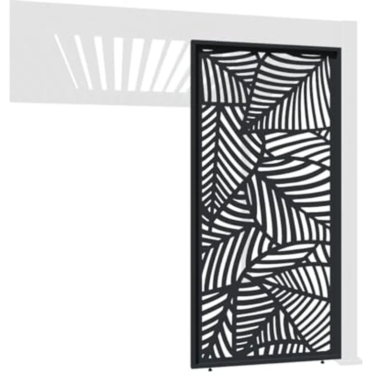 Weide Dekorative Wand für Pergola aus Aluminium, 93 cm, Graphitgrau, Sichtschutz mit optimaler Luftzirkulation – Bild 1