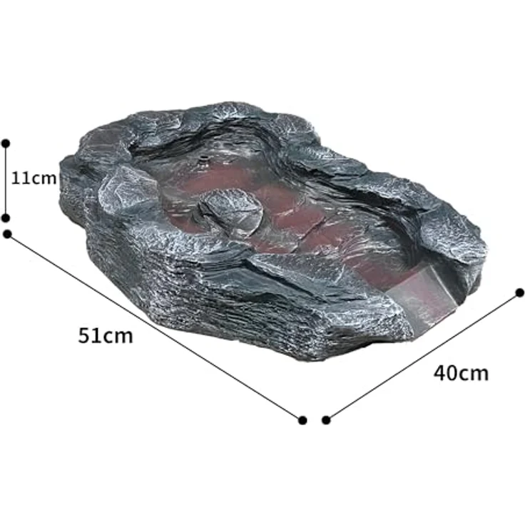 Köhko Bachlauf Mulde-Quelle Wasserfall Zulauf mit Wasserzulauf, Kunststein, L51 x B40 x H11 cm, 2 kg – Bild 2