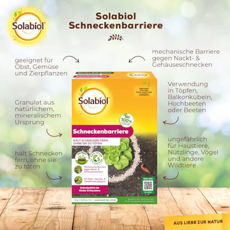 Solabiol Schneckenbarriere, mechanische Barriere gegen Nackt- und Gehäuseschnecken, 1,5 kg, ideal für Obst, Gemüse und Zierpflanzen – Bild 2