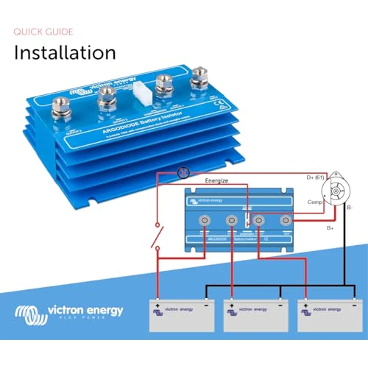Victron Energy Argo 140-3AC ARG140201020R Batterietrenner, hochwertige Batterietrenndioden mit niedrigem Spannungsverlust – Bild 5