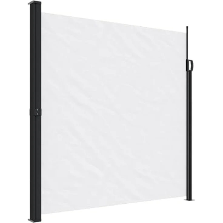 vidaXL Seitenmarkise, Sichtschutz Ausziehbar, Windschutz Sonnenschutz für Garten Balkon Terrasse, Seitenrollo Seitenwandmarkise, Weiß 200x600cm – Bild 1