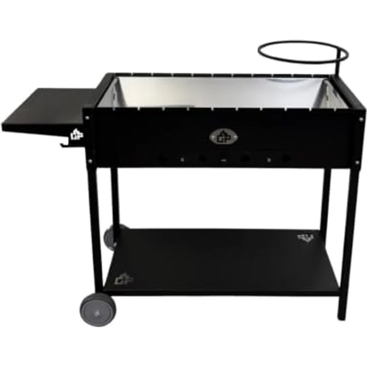 GOROCH Mangal Batyr 80, Schaschlikgrill aus 2mm Stahl mit Ablage und Topfhalter, kombinierbar mit Kazan, 80x33 cm Grillfläche – Bild 2