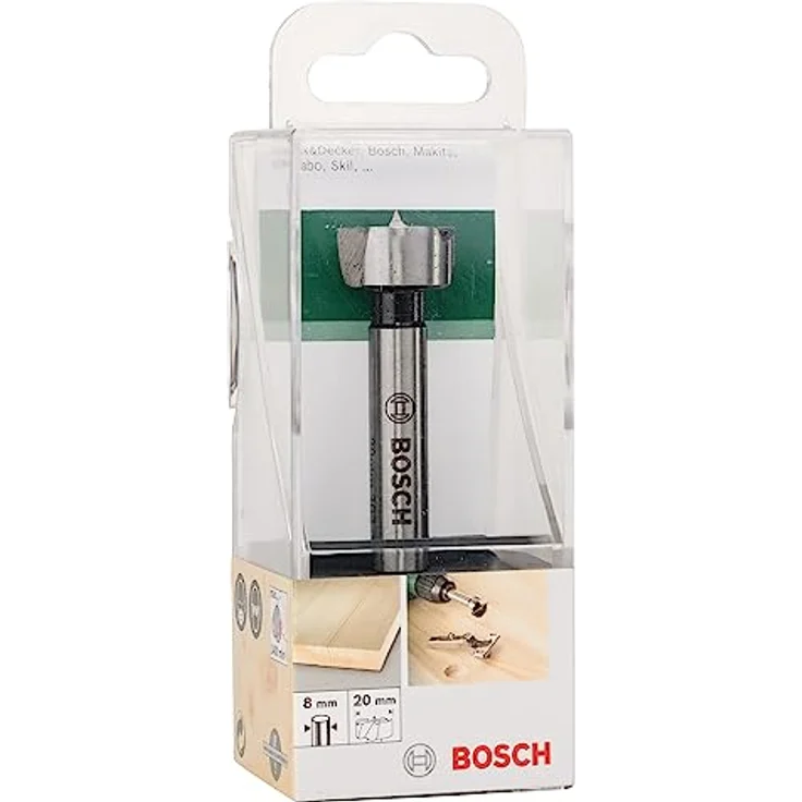 Bosch Forstnerbohrer 20 mm, Gesamtlänge 90 mm mit Zylinderschaft und Zentrierspitze für präzises Anbohren – Bild 2