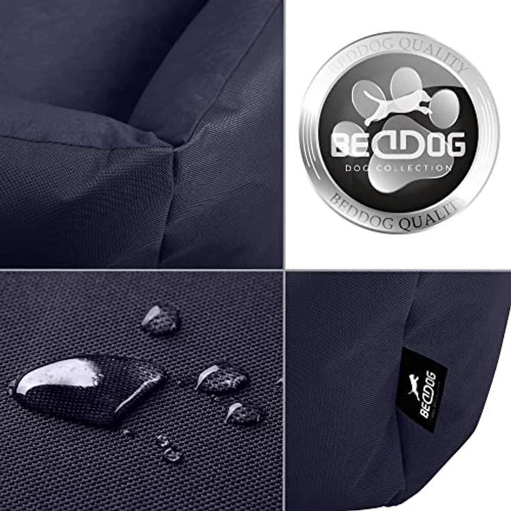 BedDog Hundebett ZARA, Hundekissen mit abziehbaren waschbaren Bezug, Hundekorb, Hundesofa, für kleine Hunde, S - Hoher Komfort, robustes Cordura und Microfaser-Velours, Grau – Bild 5