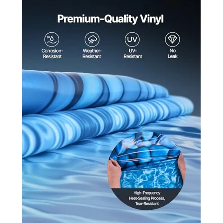 VEVOR runde Schwimmbadauskleidung, φ244x147 cm, verschleißfeste Vinylauskleidung für oberirdische Schwimmbecken mit 137 cm Wandhöhe – Bild 5