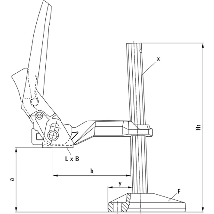 Bessey Maschinentischspanner BS, BS2N - Schraubzwinge aus vergütetem Stahl, galvanisch verzinkt, mit stufenloser Höhenverstellung und T-Nutenstein – Bild 3