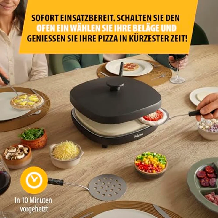 Tristar PZ-9174, Pizza Family 4 Mini-Pizzamaker für 4, PFAS-frei, mit automatischer Temperaturregelung und keramischer Antihaftbeschichtung – Bild 7