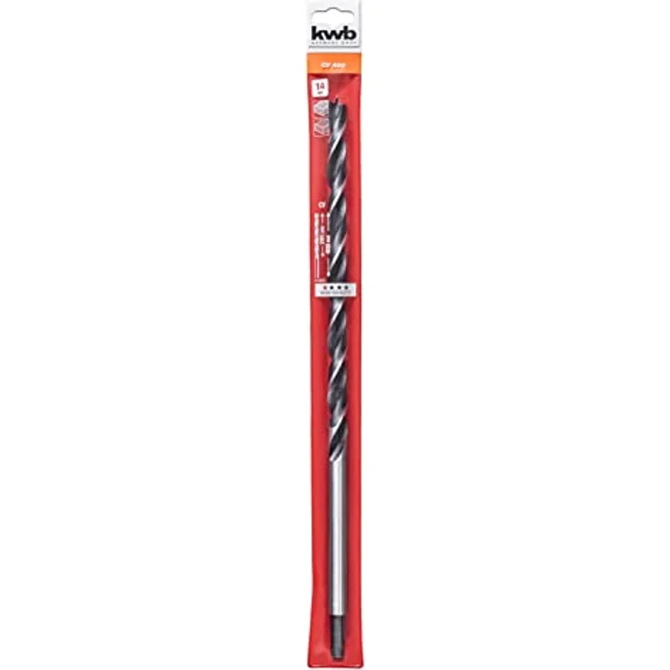 kwb Holz-Spiralbohrer 14 mm, extra lang 400 mm mit Zentrierspitze und Vorschneidern, schwarz – Bild 3