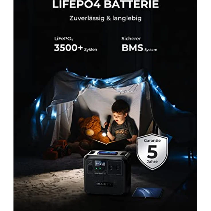 BLUETTI Tragbare Powerstation AC180, 1152Wh LiFePO4 Solargenerator mit 2 1800W (2700W Spitze) AC Ausgänge, Schnellladung von 0-80% in 45 Minuten, Balkonkraft Notstrom für Camping, Reise, Stromausfall – Bild 5