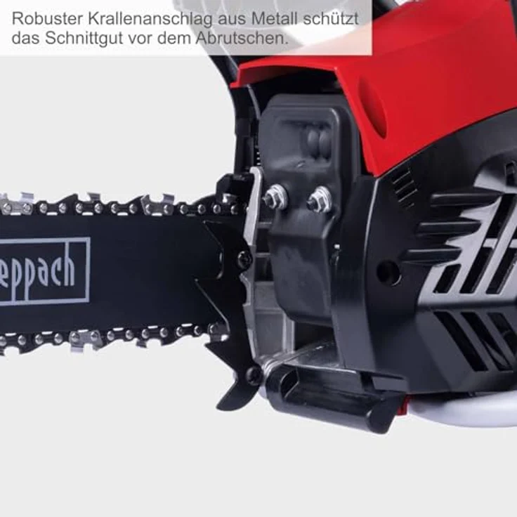Scheppach Benzin-Kettensäge PCS38, 1.300 W 2-Takt-Motor, Schwertlänge 35 cm, max. Aststärke 33,5 cm, werkzeugloser Kettenwechsel – Bild 5
