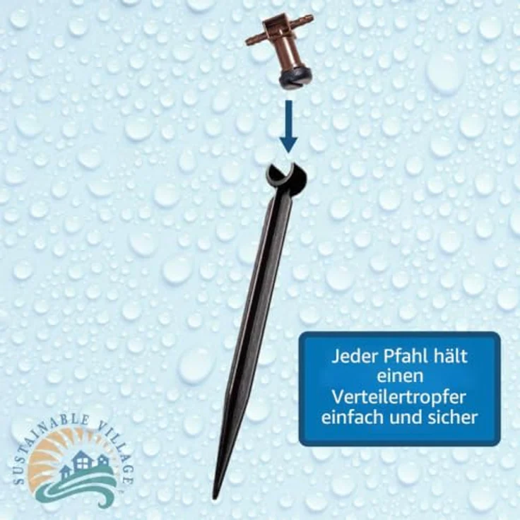 Blumat 42002 Stützpfahl für Zulaufschlauch und Tropfer, 10 Stück, für 8 mm Rohr, einfache Anwendung – Bild 4