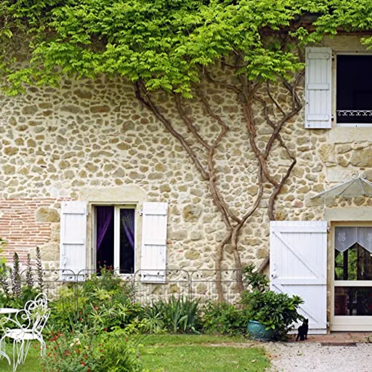 Relaxdays Gartenzaun Metall, HB: 140 x 94 cm, Beeteinfassung zum Stecken, 4 Zaunelemente, Blätter-Verzierungen, schwarz – Bild 2