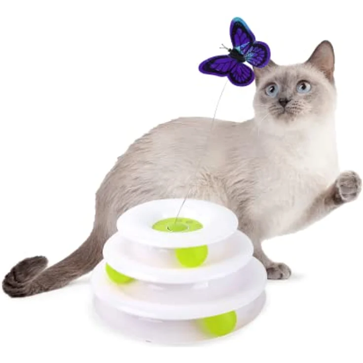 All for Paws Cat Toy Interactive Tower Of Butterfly 25X25X14Cm - (787.7560) (Welpenspielzeug), Hundespielzeug – Bild 6
