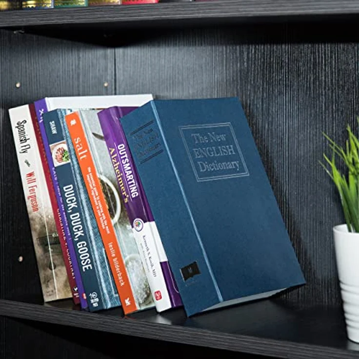 Amazon Basics Buch-Safe mit Kombinationsschloss, 5.6 x 15.5 x 23.9 cm, Blau, ideal für Wertsachen und Dokumente – Bild 2
