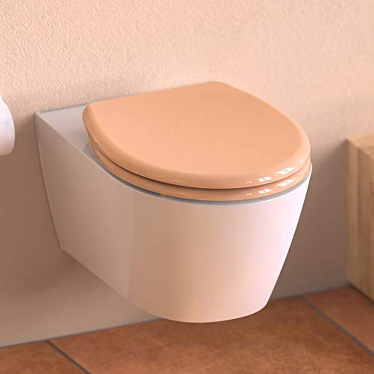 Schütte WC-Sitz Beige Duroplast mit Absenkautomatik, Schnellverschluss und verstellbarer Befestigung – Bild 2