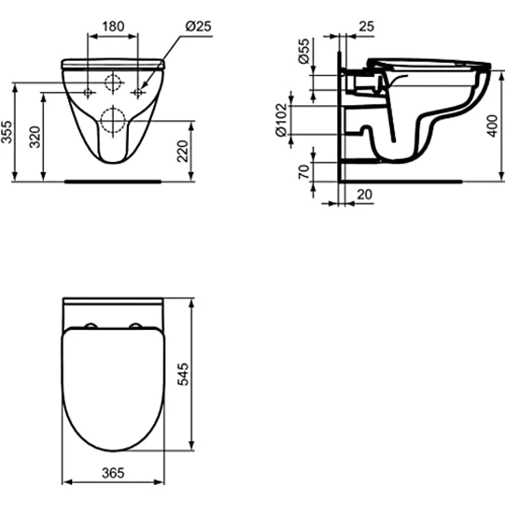 Ideal Standard i.life A WC-Set, Wandtiefspül-WC mit Absenkautomatik und RimLS+ Technologie, Keramik, weiß – Bild 7