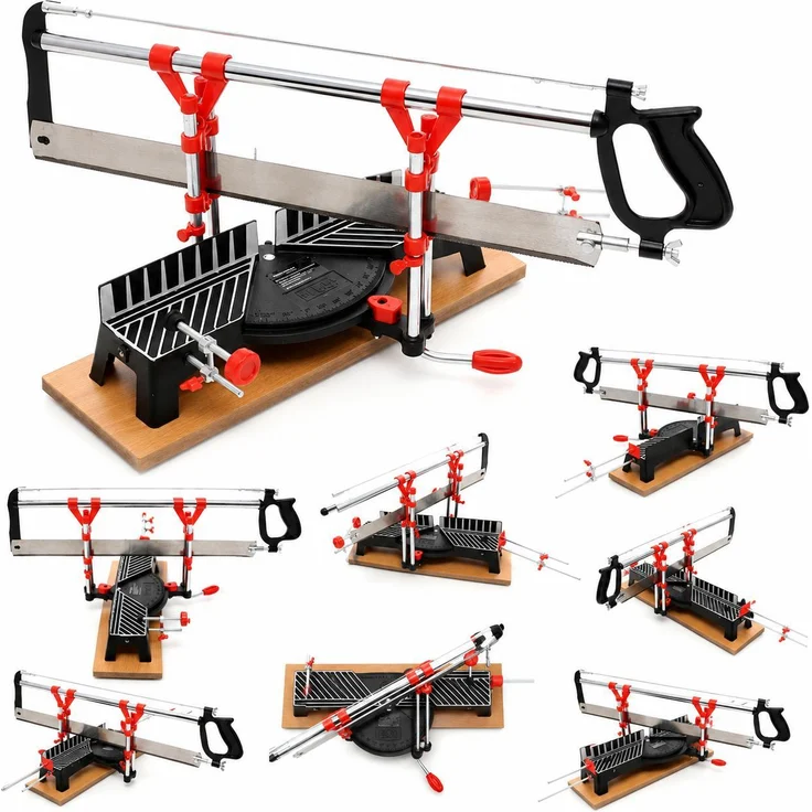 KRAFT&DELE 550-mm-Stab-Gehrungssäge KD598, manuelle Präzisionssäge mit Aluminiumguss-Arbeitstisch und automatischen Rastwinkeln