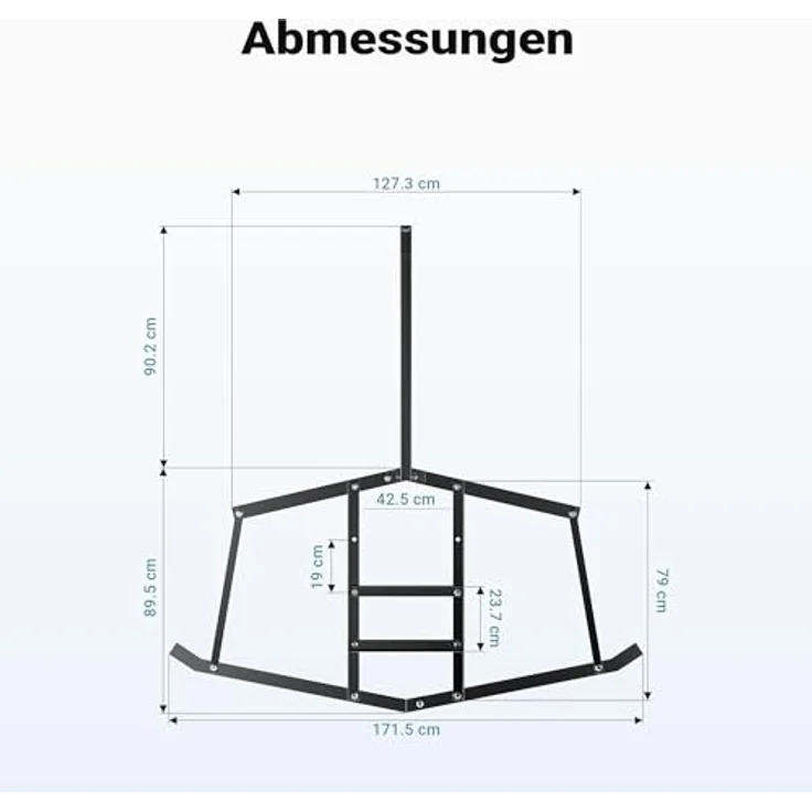 Wiltec Schleppegge 172 x 90 cm, robuste Wiesenegge für Rasentraktor, ATV und UTV zur Bodenbearbeitung und Bodennivellierung – Bild 3