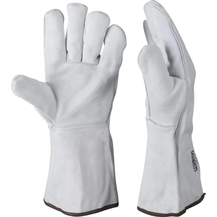 OX-ON HandschuhMan. Schweißerhandschuhe aus weichem Rindspaltleder, lang, Größe 10/XL, EN 388, EN 420, EN 407 – Bild 5