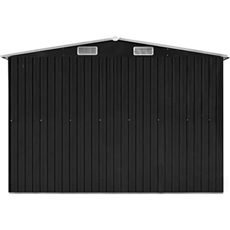vidaXL Gerätehaus 257x580x181cm Metall Anthrazit Gartenhaus Geräteschuppen Schuppen Gartenschuppen Lagerschuppen Werkzeugschuppen Gartenaufbewahrung – Bild 3