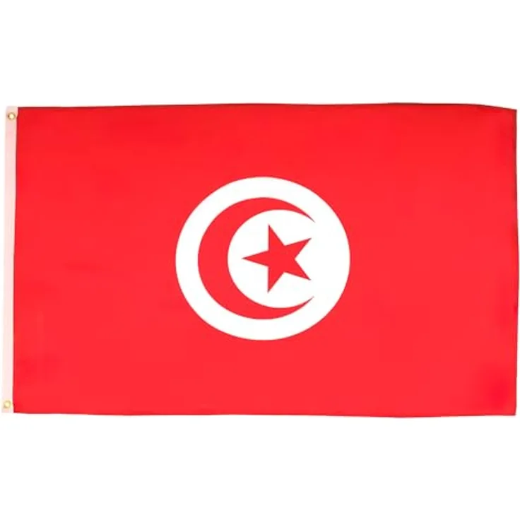AZ FLAG Flagge Tunesien 250x150 cm, 100% Polyester mit Messing-Ösen, UV-beständig, verstärkte Ecken, 300g