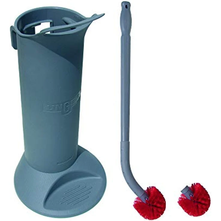 UNGER Toilettenbürste komplett (mit Bürstenhalter + Ersatzbürste, Stiellänge 66 cm, Halter ergonomisch) BBWHR – Bild 1