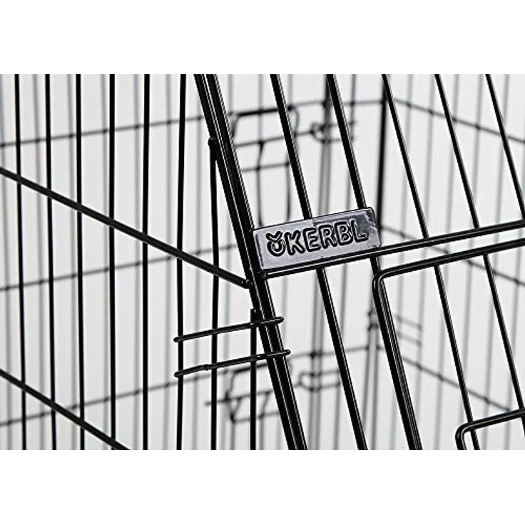 Kerbl 81367 Gittertransportbox, klappbar, 76 x 54 x 64 cm, 2 Türen, schwarz – Bild 3