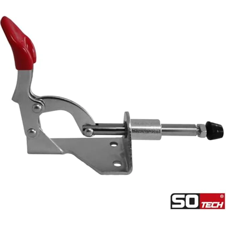 SO-TECH Kniehebelspanner Kniehebelklemme, Haltekraft bis zu 90 kg, 190° Winkel, 2 Stück, rot – Bild 2