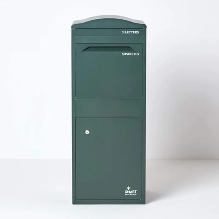 Smart Parcel Box XXL grün mit Bogendach 41.5 x 38.5 x 104 cm, Paketbriefkasten zur Wand- oder Bodenmontage, Paketbox für Zuhause & Unternehmen, Briefkasten für Pakete & Briefe – Bild 4