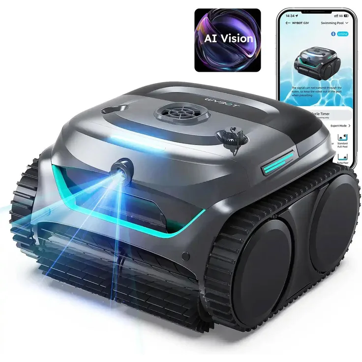 Wybot C2 Vision, kabelloser Poolroboter mit Smart Vision, schwarz