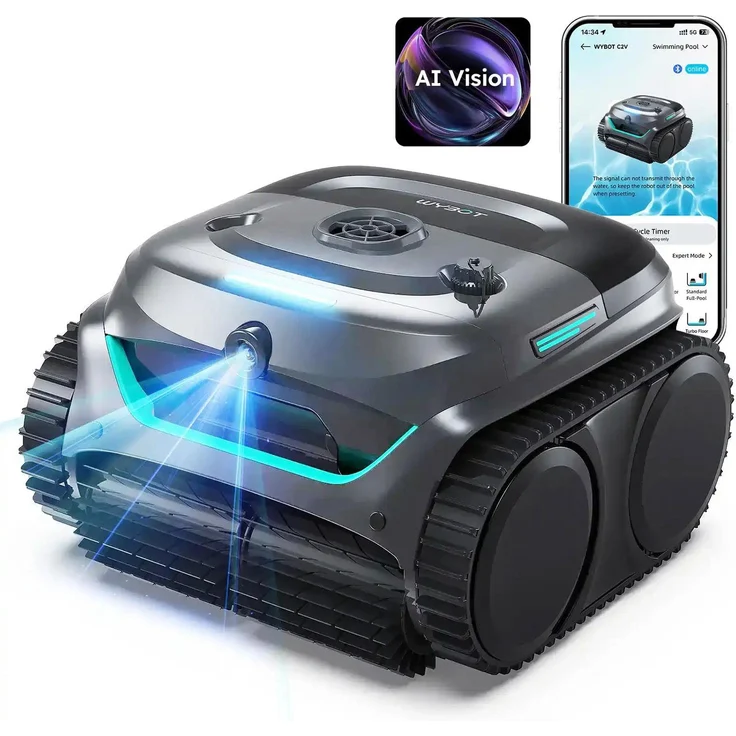 Wybot C2 Vision, kabelloser Poolroboter mit Smart Vision, schwarz