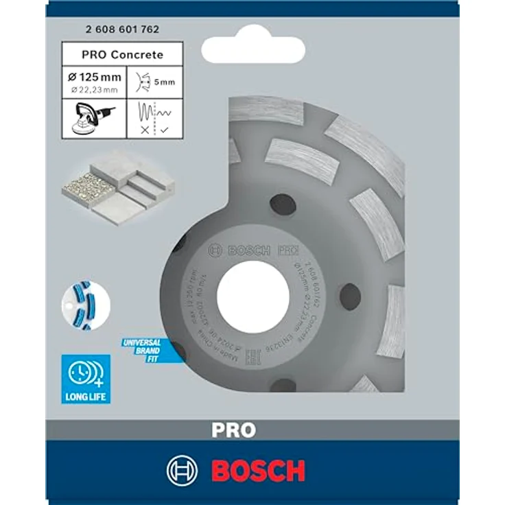 Bosch Professional 2608601762 Diamantschleifscheibe Expert für Winkelschleifer (für Beton, Schleifscheiben-ø: 125, Bohrungs-ø: 22,23 mm, Zubehör für Betonschleifer) – Bild 2