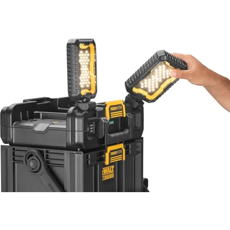 DeWalt ToughSystem 2.0 Werkzeugbox mit integrierten LED-Arbeitsleuchten, 14 l Fassungsvermögen, 22 kg Belastbarkeit, kompatibel mit 18V Akkus, schwarz – Bild 8