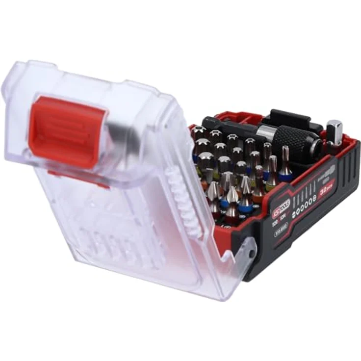 KS Tools eMONSTER TORSIONpower Bit-Satz, 32-tlg. Set mit magnetischem Bithalter und Stecknussadapter, präzise Bits für Handwerk und Industrie, im eMONSTER-Akku-Design – Bild 5