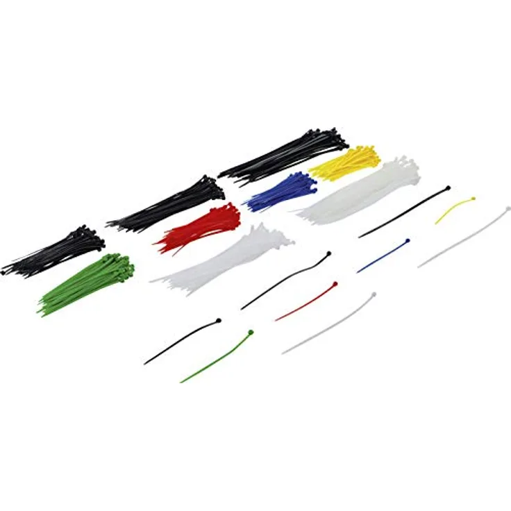 BGS Diy 80873 | Kabelbinder-Sortiment | 450-tlg. | farbig | 100 - 150 - 200 mm | Set | Nylon