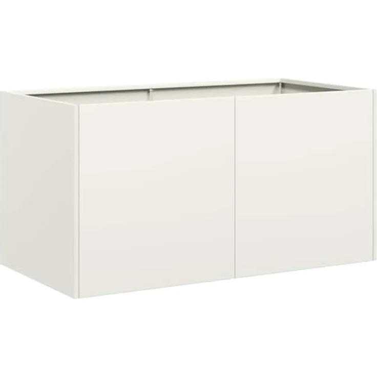 vidaXL Pflanzkübel Weiß 80x40x40 cm Kaltgewalzter Stahl, Garten-Pflanzgefäß mit viel Platz und erhöhter Stabilität – Bild 1