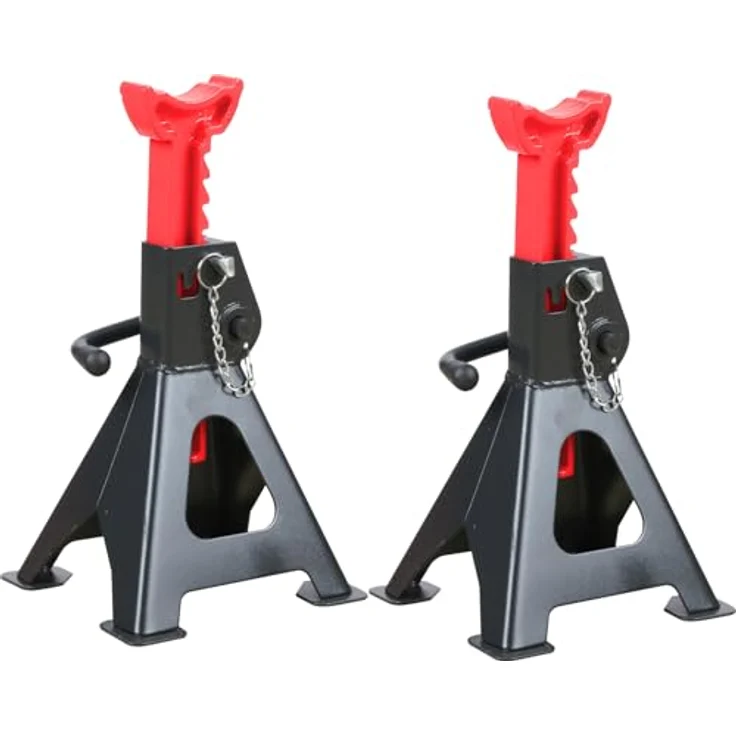 KS Tools Wagenheber, performance Stahl-Unterstellbock mit Schnellverstellung, 2000 kg, paarweise, minimal/maximal Höhe 280-420 mm – Bild 1