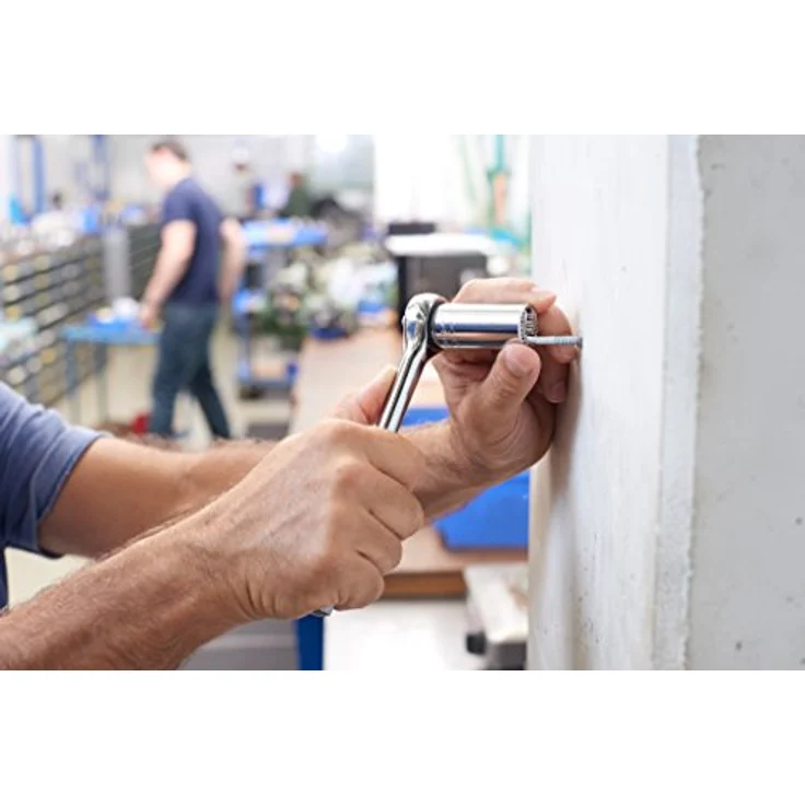 Wiha Bit- und Steckschlüsselset Gripper, 3/8″ Steckschlüssel-Einsatz mit 54 gehärteten Stahlstiften für Schrauben bis 8 mm Höhe, robustes Gehäuse aus legiertem Stahl – Bild 4