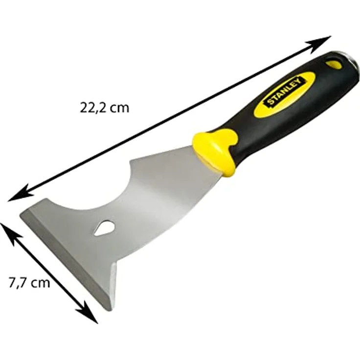 Stanley Multifunktionsspachtel (22,4 cm Länge, 76 mm Klingenbreite, Spitzklinge, Bi-Material Handgriff) 0-28-206 – Bild 3