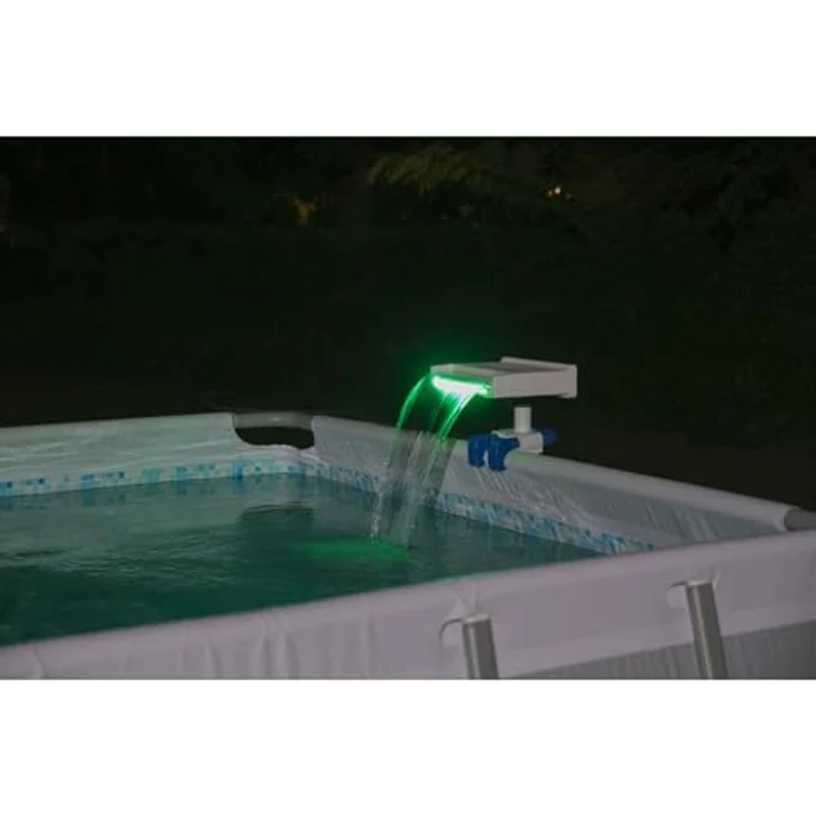 Bestway LED-Wasserfall für Stahlrahmenpools, mit 8 Beleuchtungsmodi, IP67 wasserdicht, Betrieb mit 3 AA-Batterien, automatischer Abschaltfunktion – Bild 4