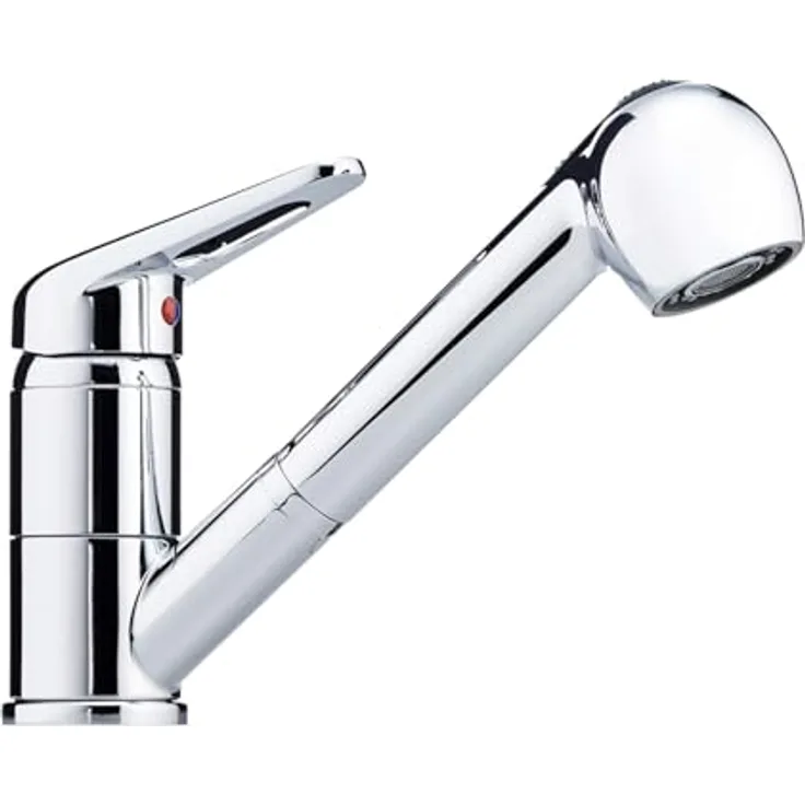 FRANKE Novara-Plus, Küchenarmatur mit ausziehbarem Brausekopf, umstellbarem Wasserstrahl und keramischen Dichtungen, Chrom