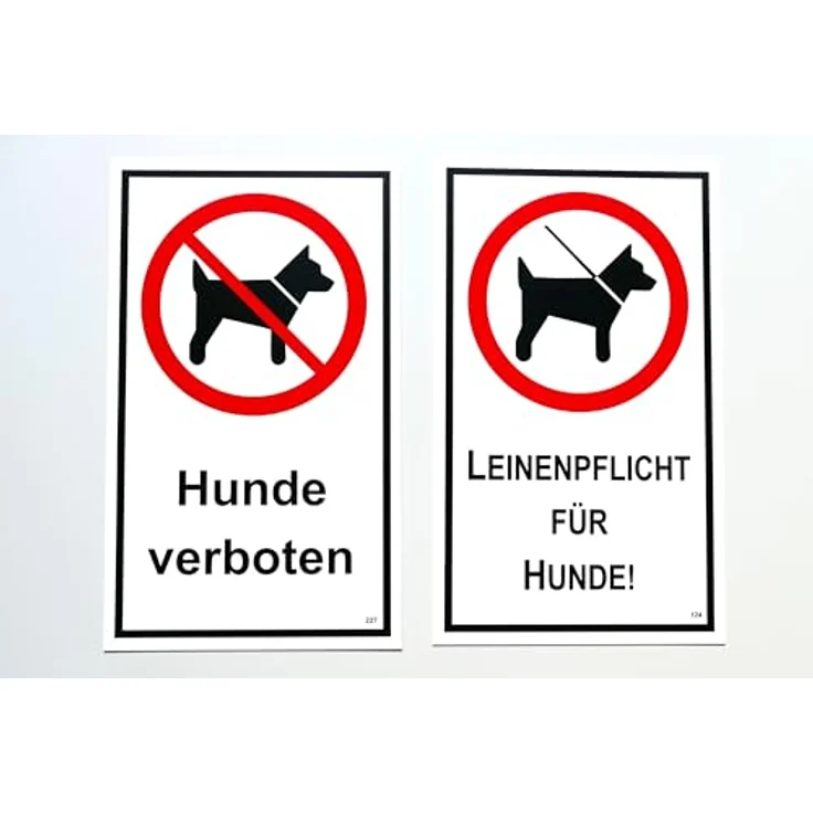 carstyling XXL Leinenpflicht für Hunde! 150 x 250 mm Warn- Hinweis- und Verbotsschild PST-Kunststoff, weiß/rot/schwarz – Bild 3