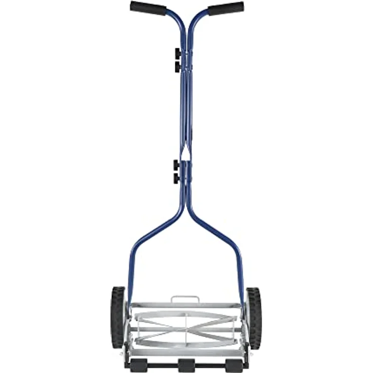 Amazon Basics Spindelmäher mit Grasfangkorb, 14-Zoll (35,6 cm), 4-Klingen, blau – Bild 3