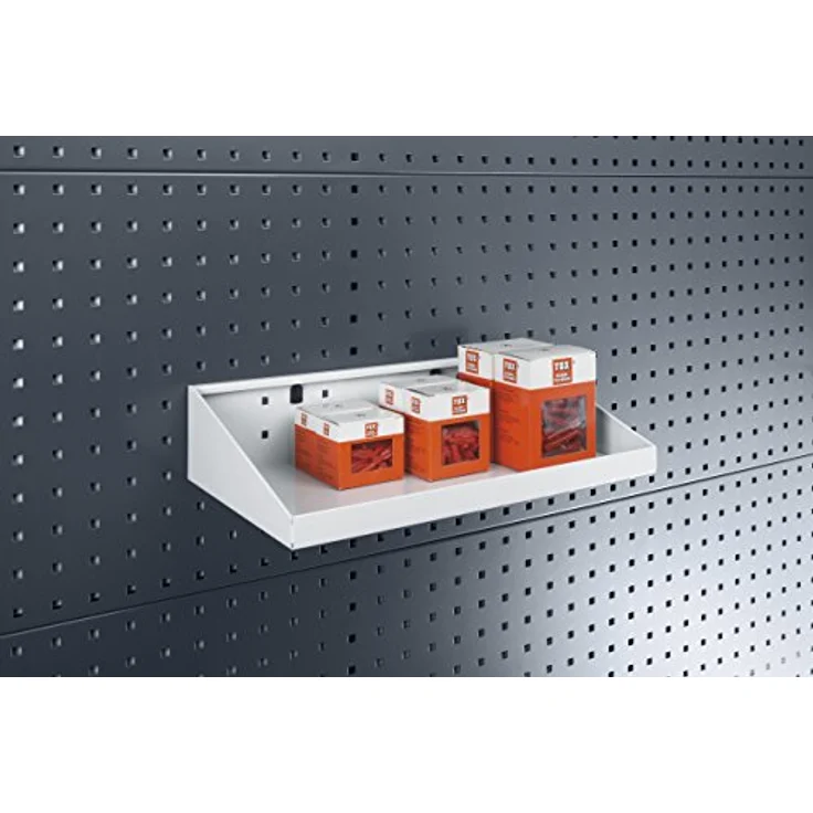 Bott Werkzeugwand Ablageboden B450xT170xH105/30mm, lichtgrau, geeignet für Lochplattensysteme – Bild 2