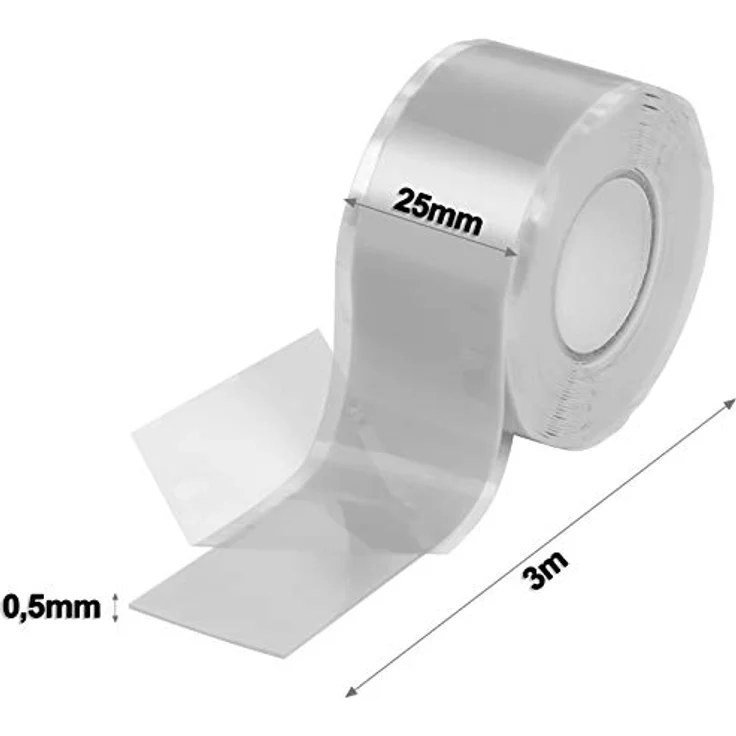 Poppstar selbstverschweißendes Silikonband, grau, 3m lang, 25mm breit, 2 Rollen (1009898) – Bild 2