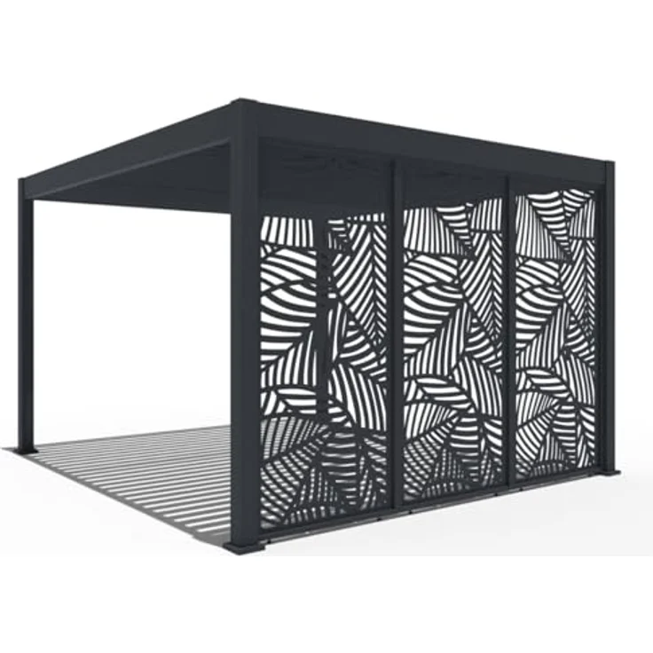 Weide Dekorative Wand für Pergola aus Aluminium, 93 cm, Graphitgrau, Sichtschutz mit optimaler Luftzirkulation – Bild 4