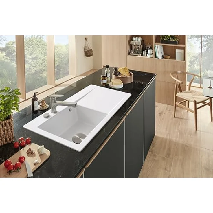 Villeroy & Boch Junis Shower 928100LC, Küchenarmatur mit herausziehbarer Handbrause aus massivem Edelstahl, 120° Schwenkbereich, 189 mm Höhe – Bild 7